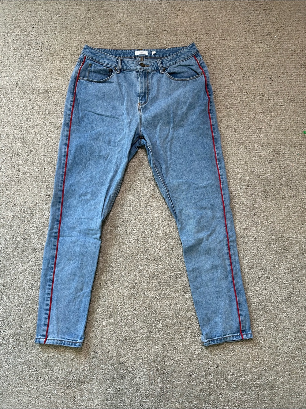 A loves A Women’s Blue Denim Jeans Red Side Stripe - Size 30